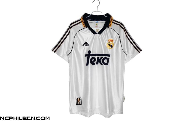 Áo Thun Thể Thao Tay Ngắn In Logo Real Madrid 1998